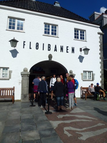 The entrance to Fløibanen Funicular.